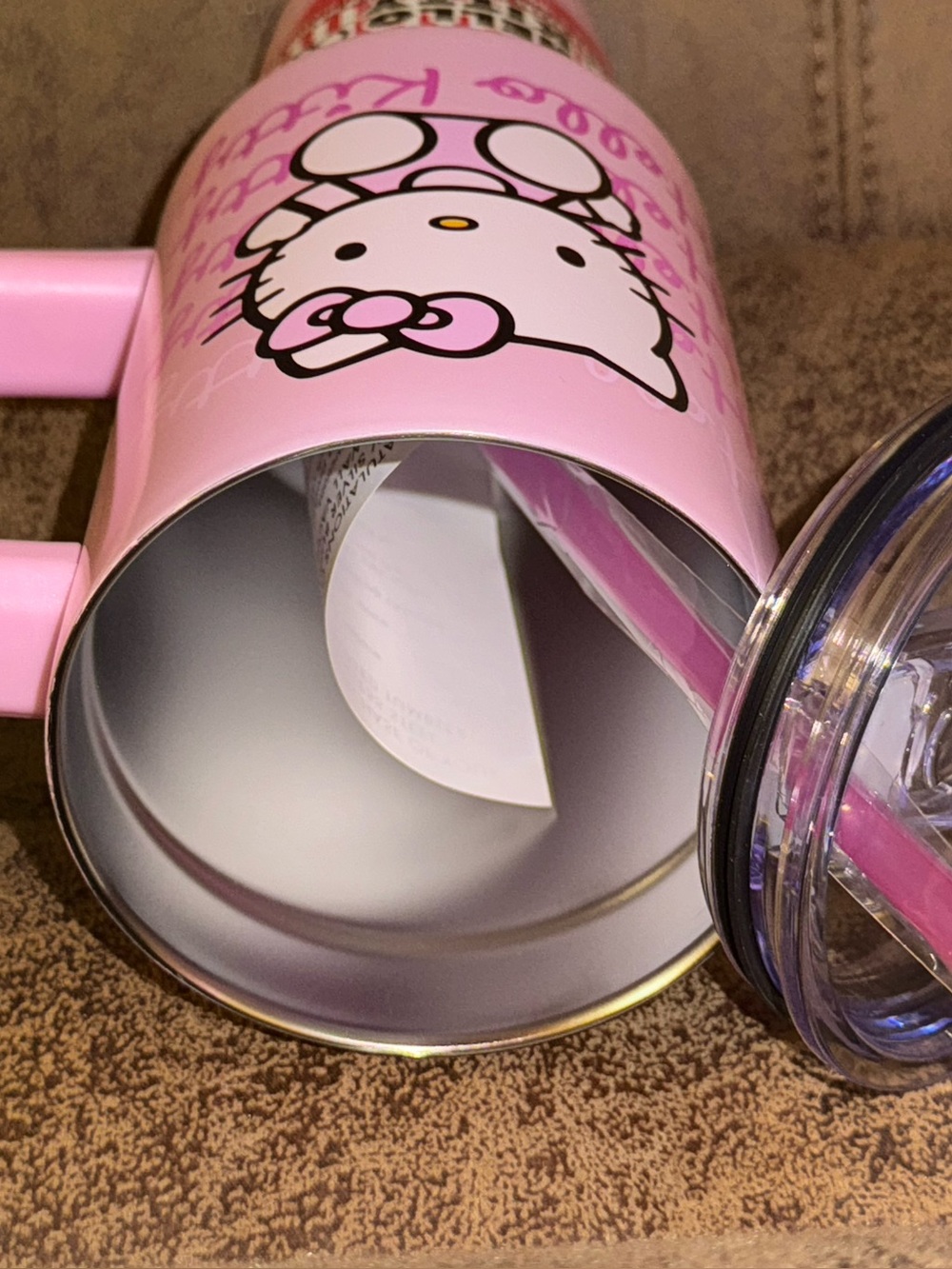 Hello Kitty 40oz Pink Stainless Steel Insulated Tumbler Handle Straw New - Picture 6 of 7